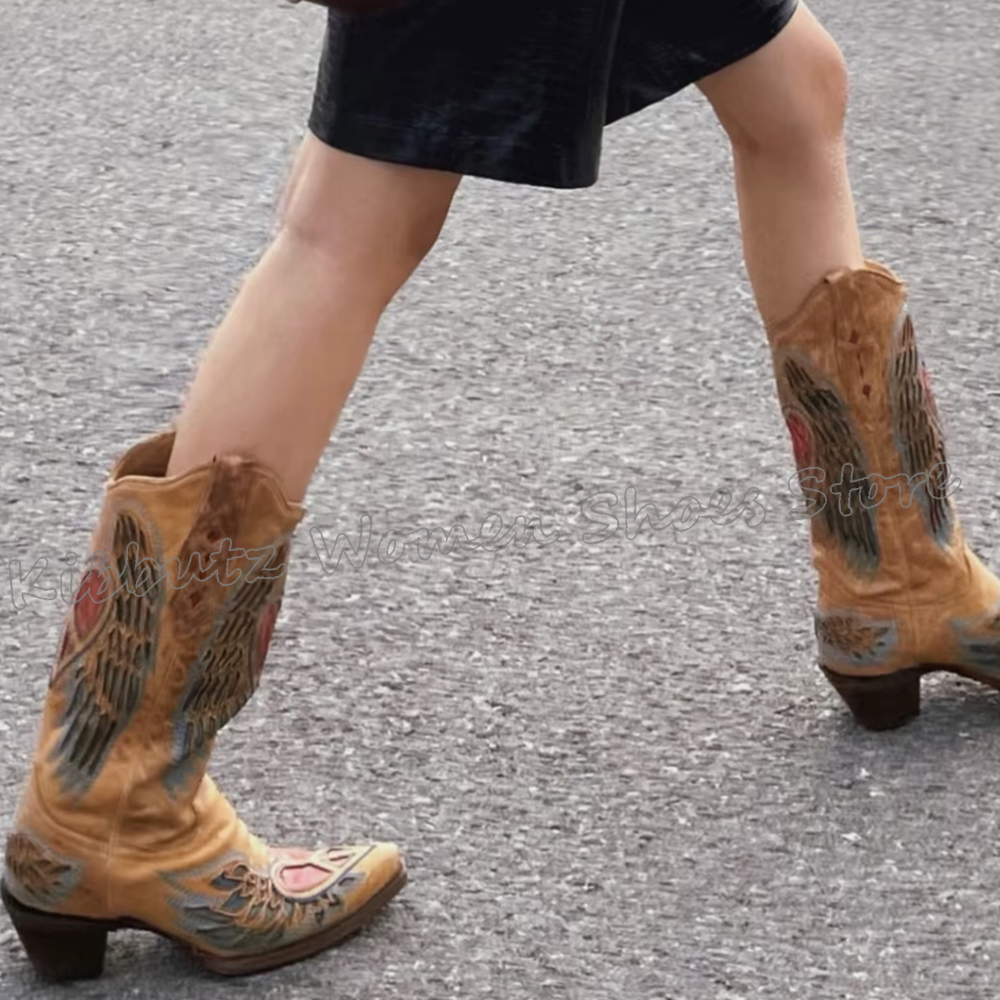Vintage Fashion Boots - Embroidered Cowboy Western Boots Knee High