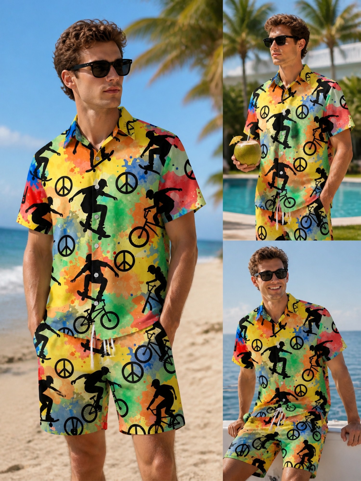Printed Floral Shirt - Mens Floral Short Sleeve Shirt and