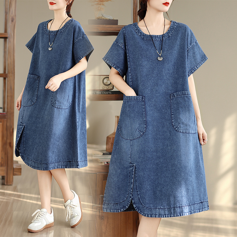 Denim Skirt Midi Vintage - High-End plus Size Midi Dress Vintage