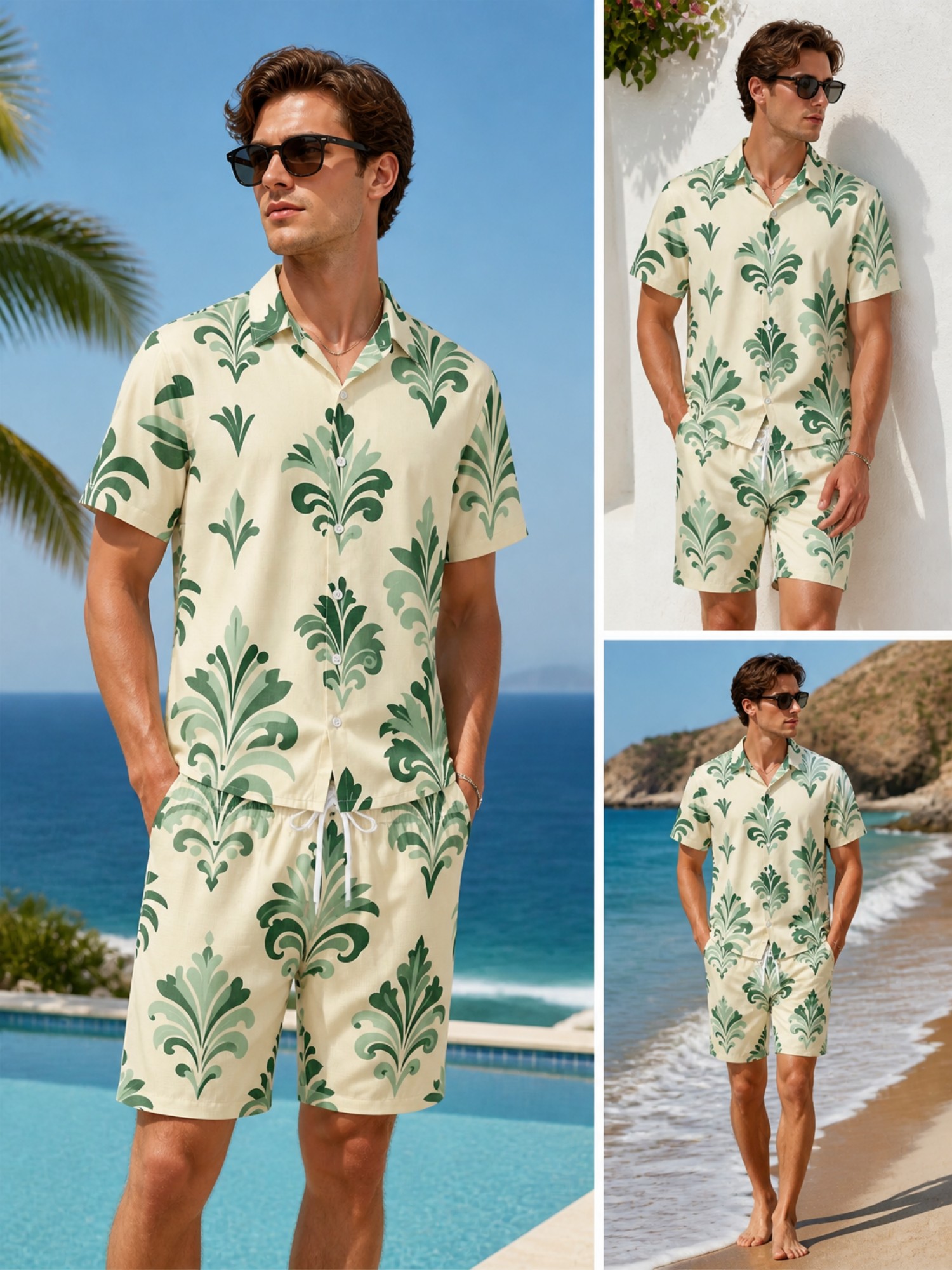 Printed Floral Shirt - Mens Floral Short Sleeve Shirt and