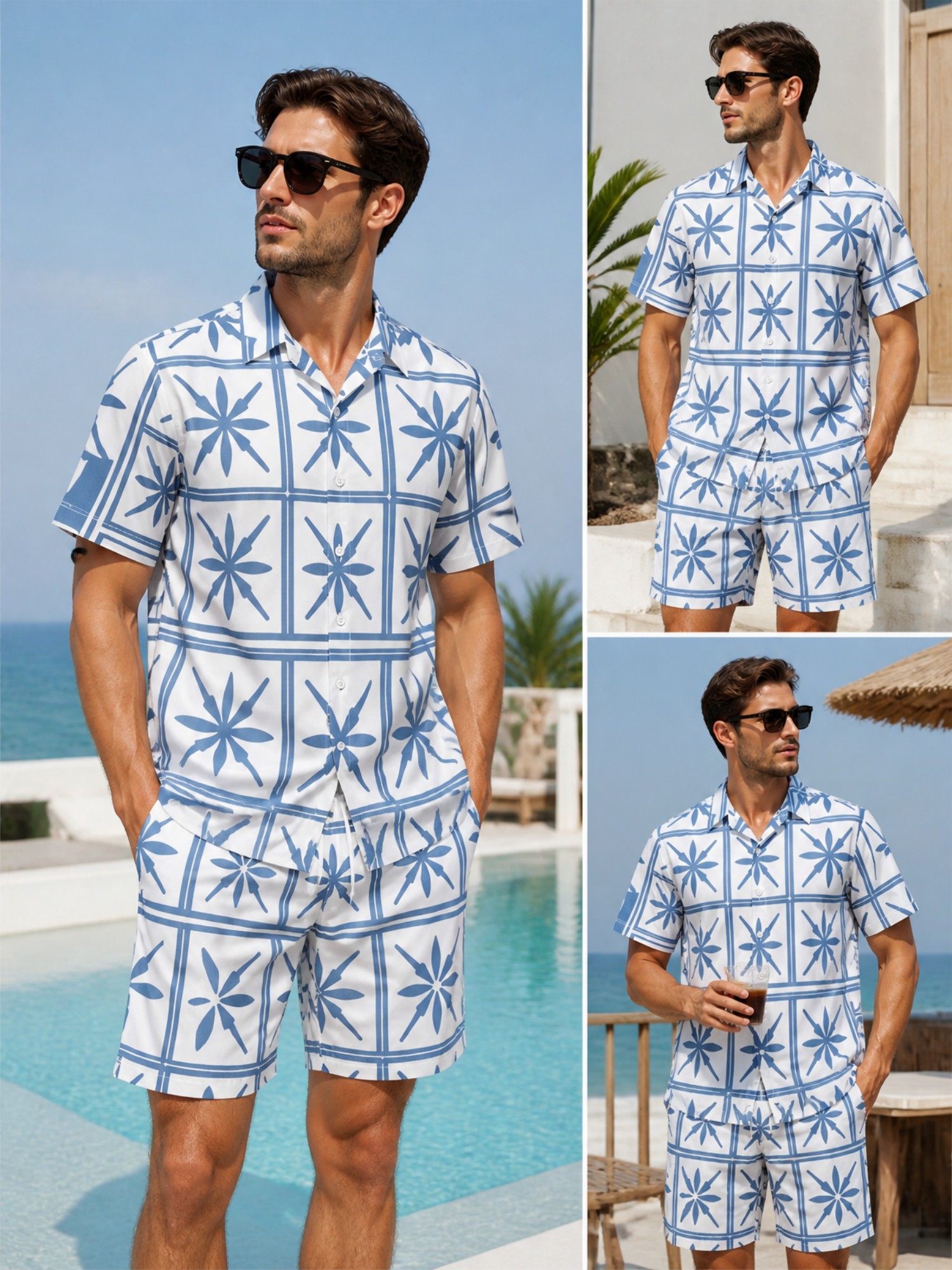 Printed Floral Shirt - Mens Floral Short Sleeve Shirt and