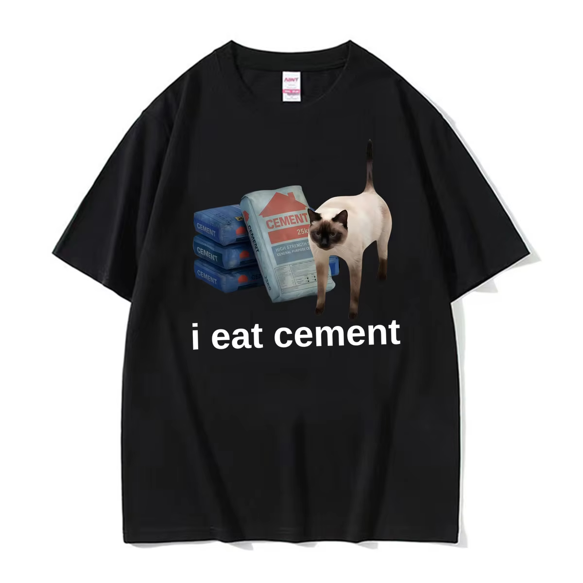 Vintage Fashion Gen Z - Funny I Eat Cement Cat Meme