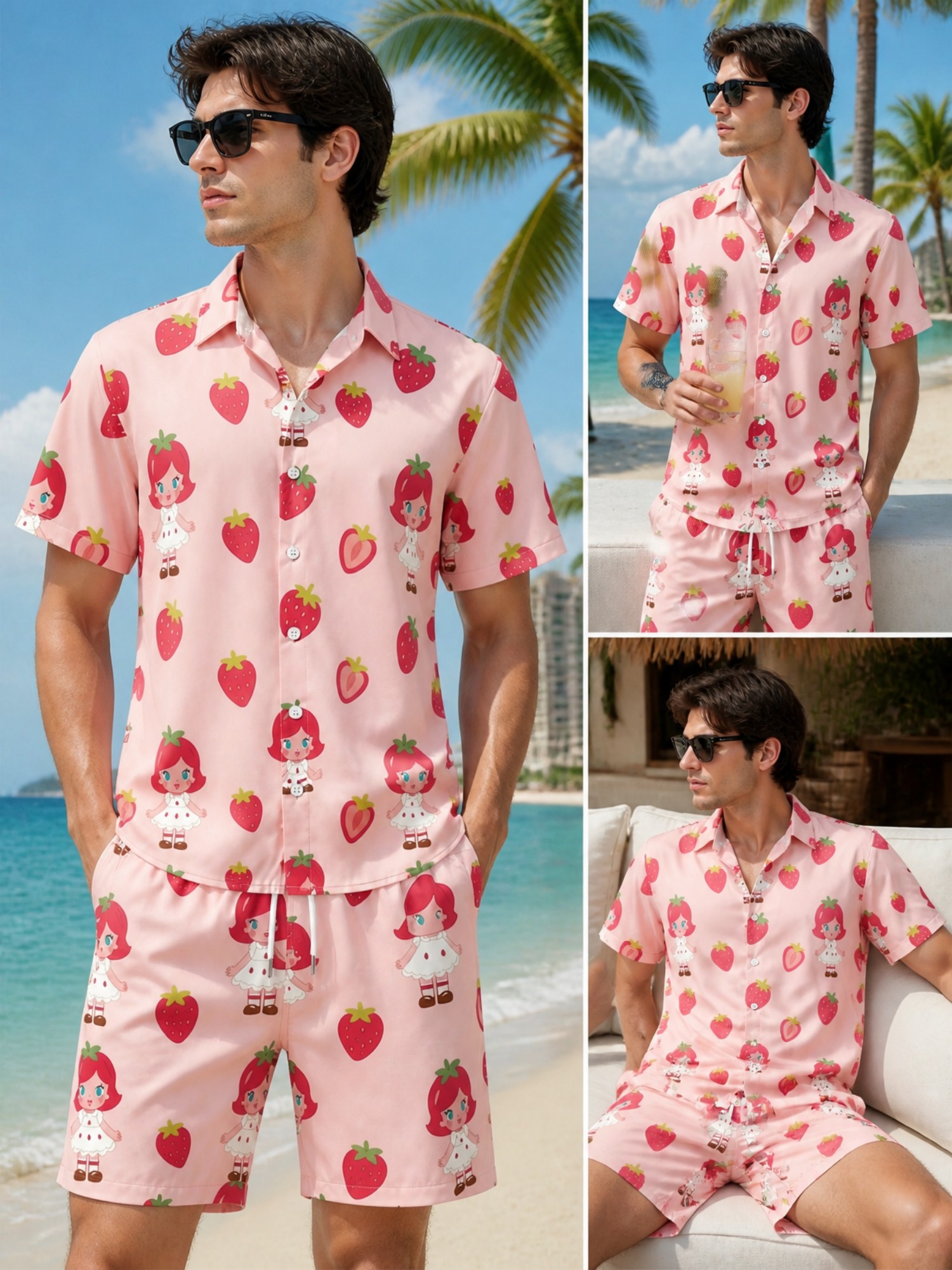 Printed Floral Shirt - Mens Floral Short Sleeve Shirt and