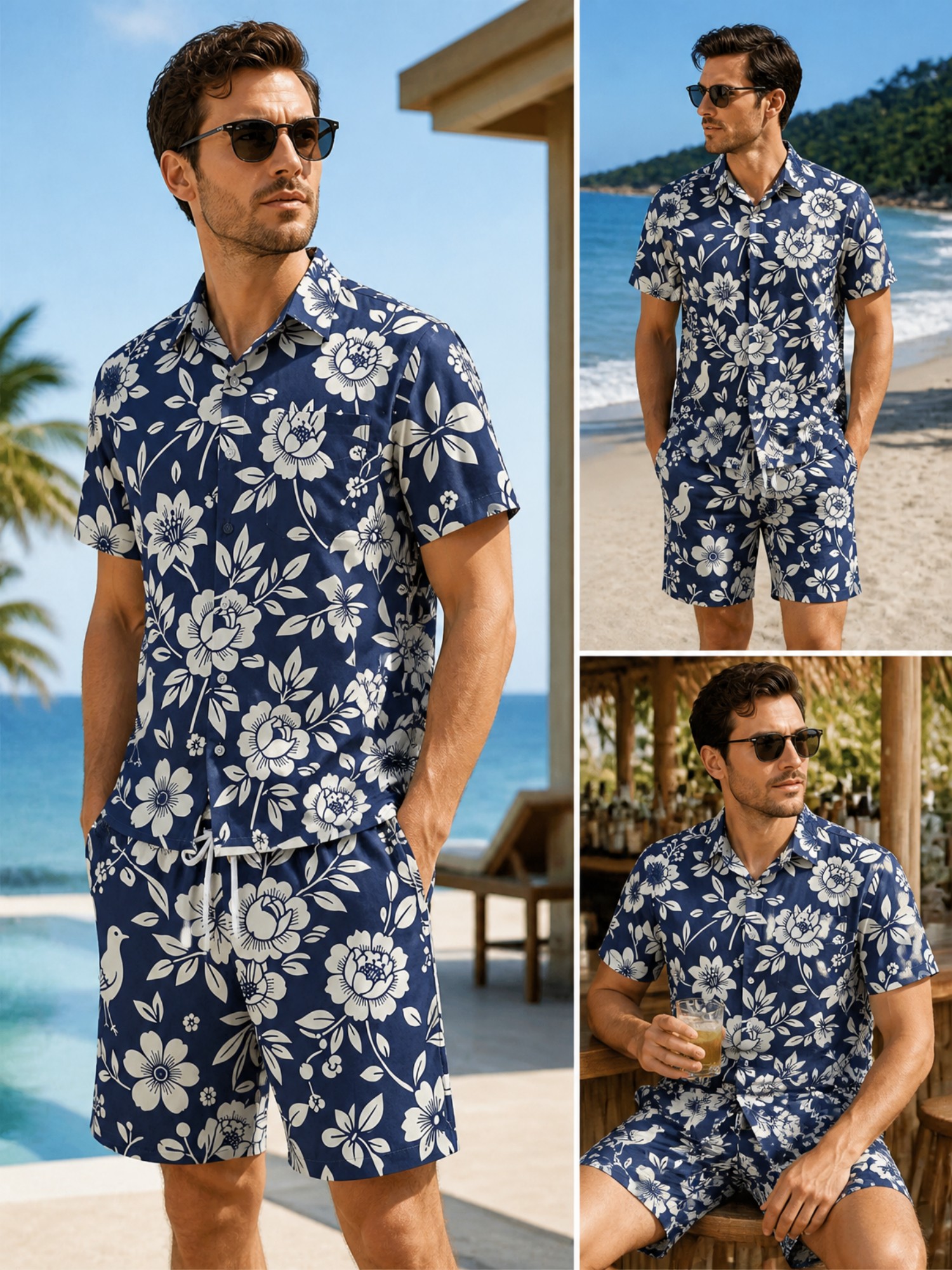 Printed Floral Shirt - Mens Floral Short Sleeve Shirt and