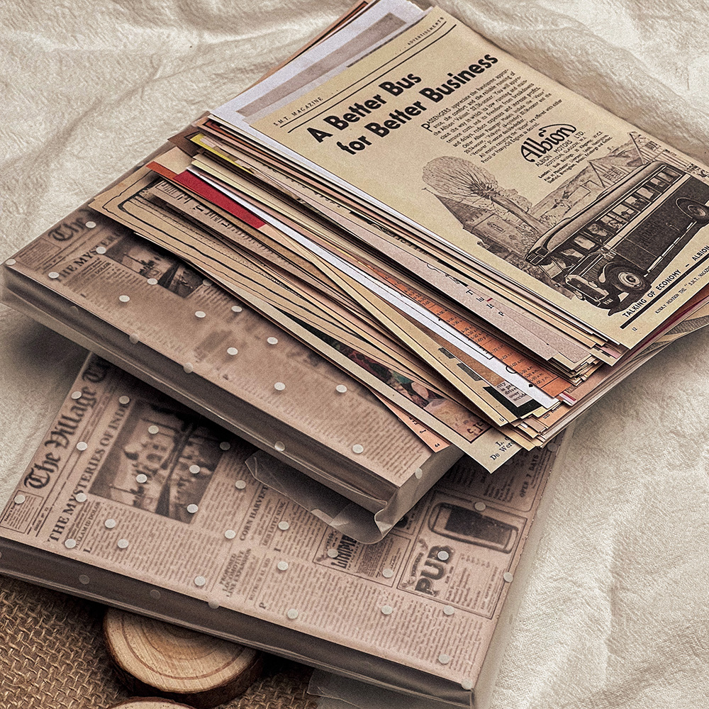 Vintage Fashion Magazines - 118Pcs Vintage Old Newspaper Craft Paper