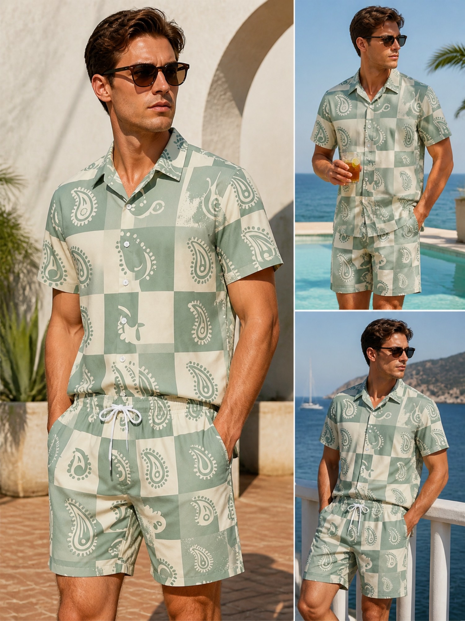 Printed Floral Shirt - Mens Floral Short Sleeve Shirt and