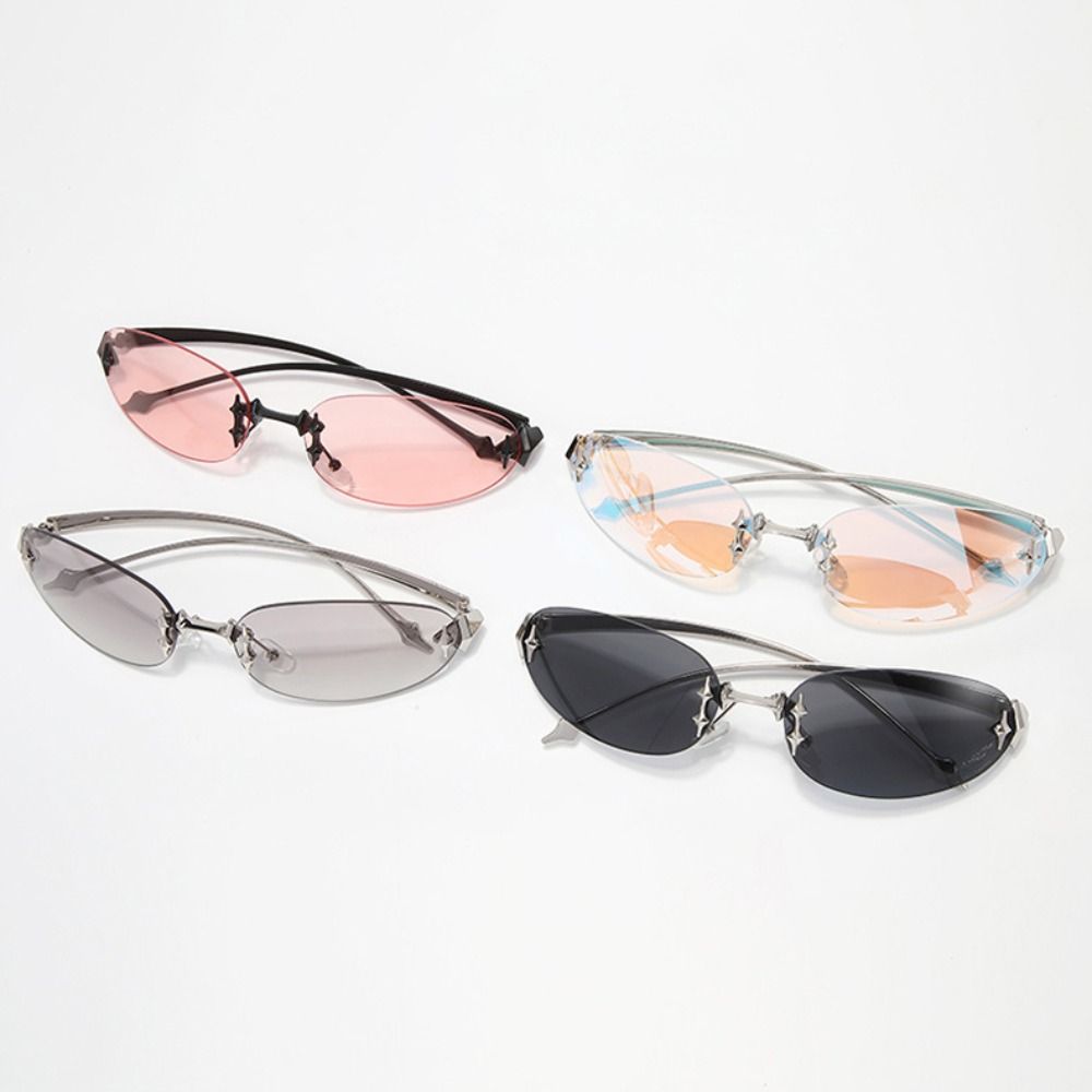 Y2K Style Frameless Sunglasses - Vintage Fashion Style Female incelemesi ve fiyatı
