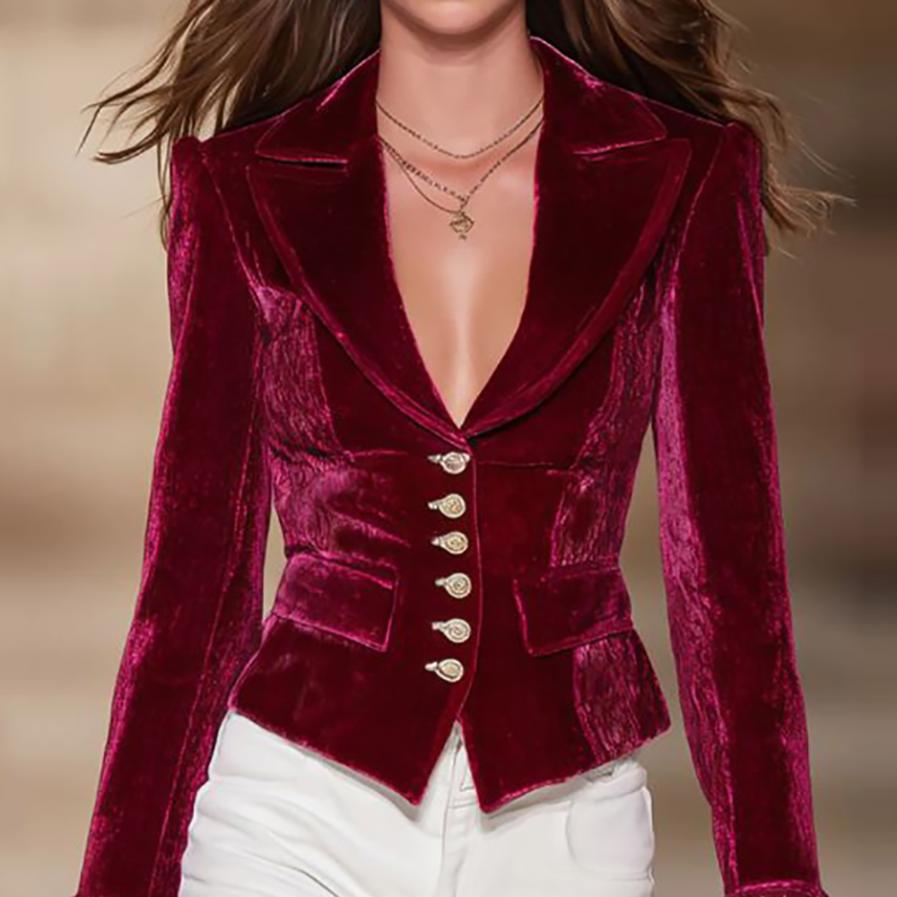Women's Elegant Velvet Blazer  - Velvet Blazer Vintage incelemesi ve fiyatı