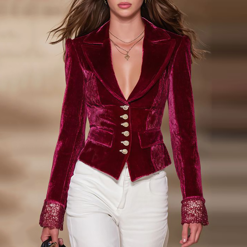 Women's Elegant Velvet Blazer  - Velvet Blazer Vintage incelemesi ve fiyatı