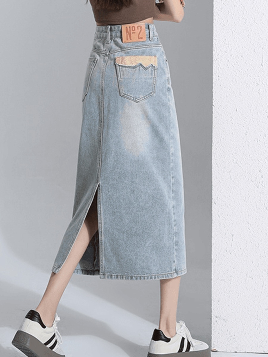 High Waist Denim Skirt Women's - Denim Skirt Midi Vintage incelemesi ve fiyatı