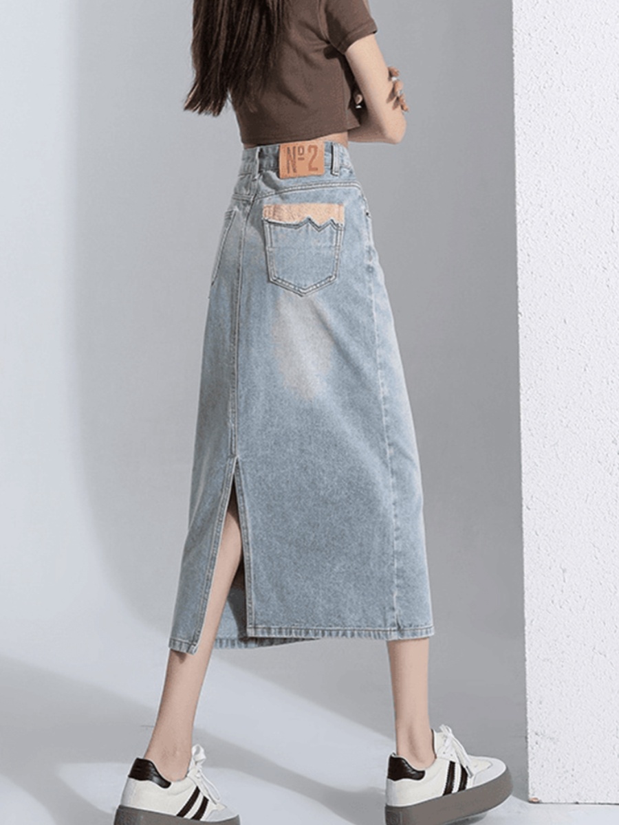 High Waist Denim Skirt Women's - Denim Skirt Midi Vintage incelemesi ve fiyatı