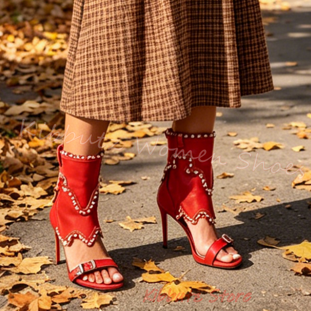 Boho Denim Sandal Women Pearl  - Vintage Fashion Boots incelemesi ve fiyatı