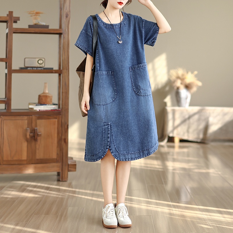 High-End plus Size Midi Dress  - Denim Skirt Midi Vintage incelemesi ve fiyatı