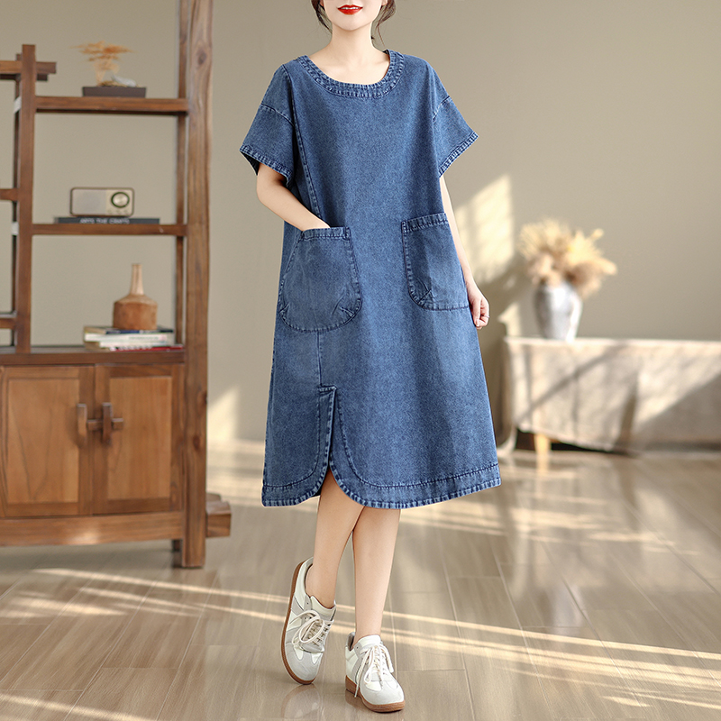 High-End plus Size Midi Dress  - Denim Skirt Midi Vintage incelemesi ve fiyatı