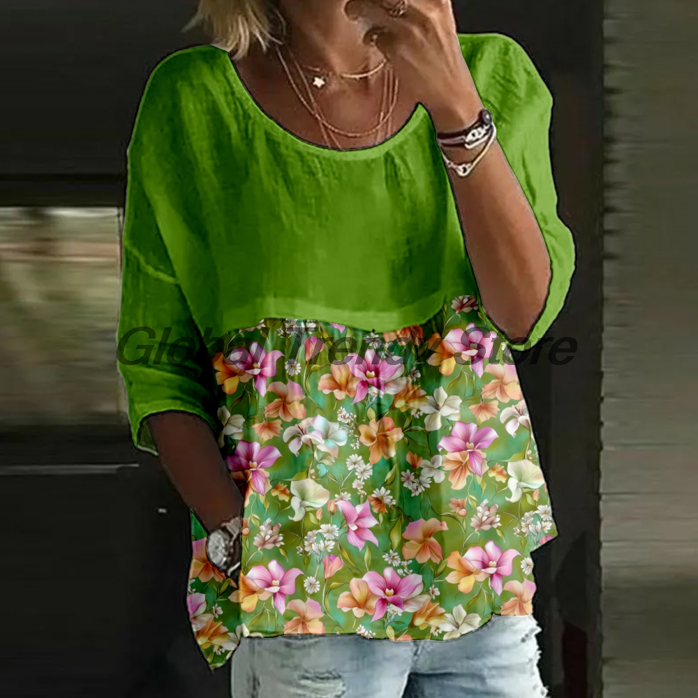 Women's Casual Floral Print 3/ - Printed Floral Shirt incelemesi ve fiyatı