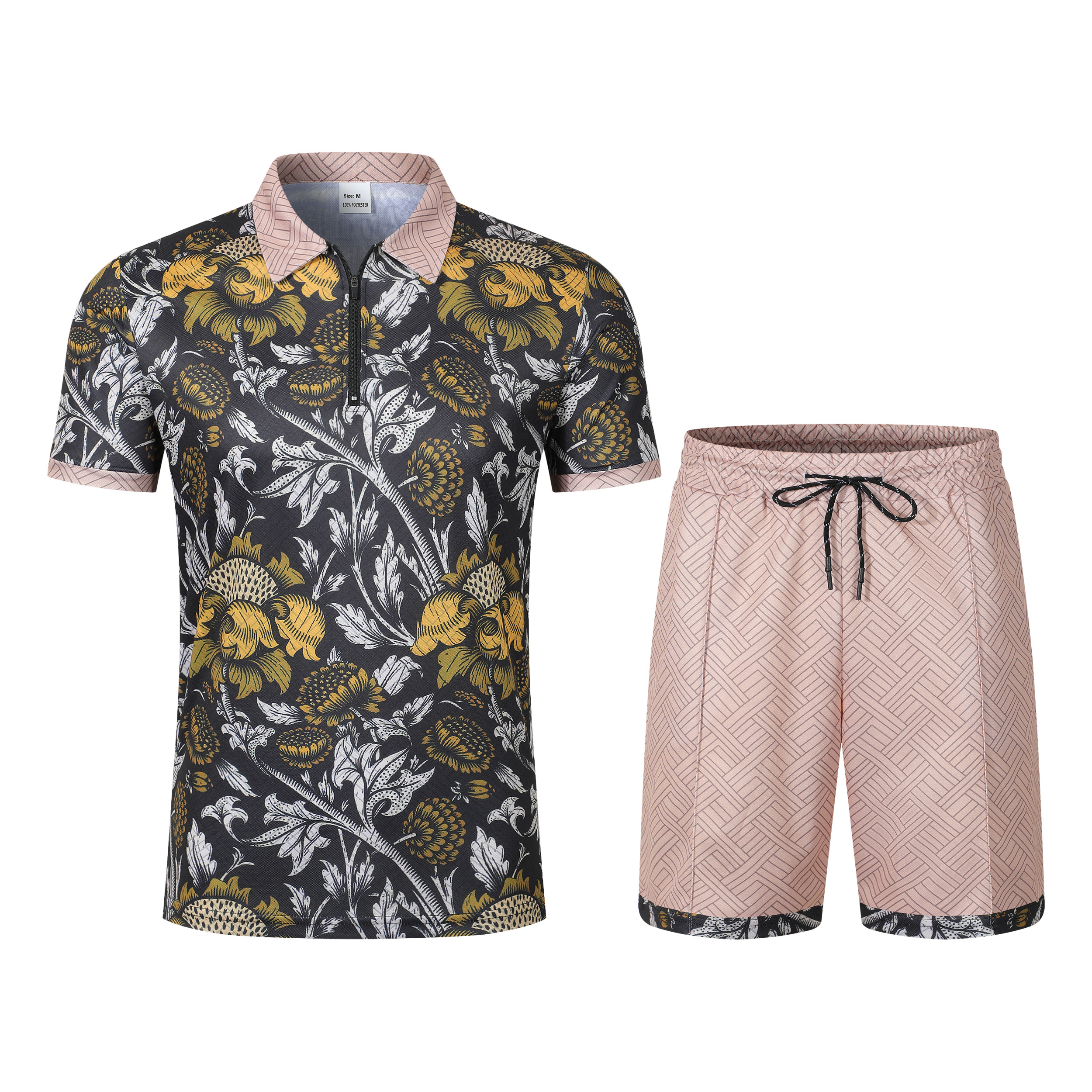 Men Floral Print 2 Piece Set,  - Printed Floral Shirt incelemesi ve fiyatı
