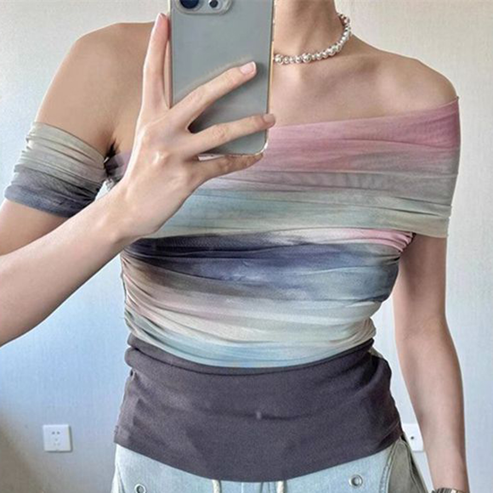 Women Summer Mesh Tie-Dye Off  - Vintage Fashion Boutique incelemesi ve fiyatı