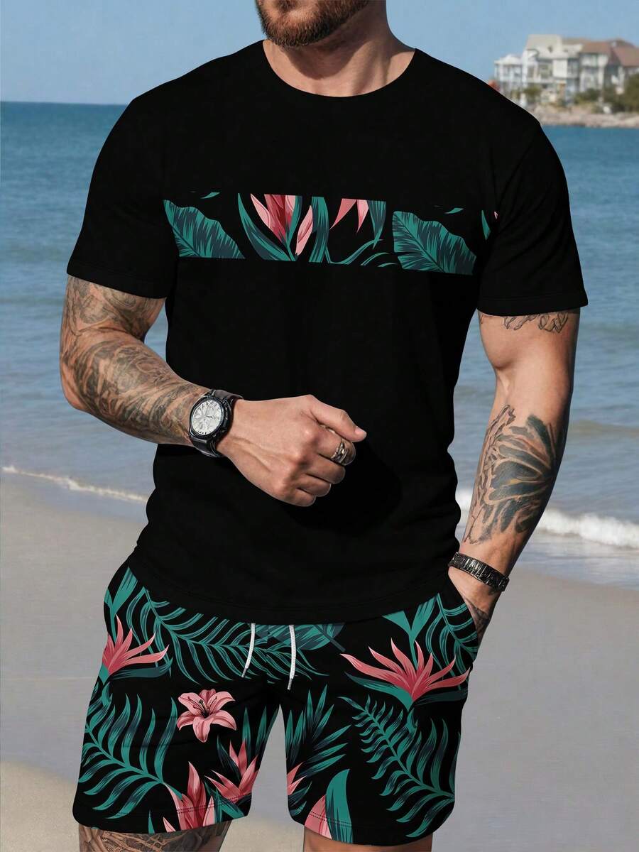 Men's Tropical Plant Print Sho - Printed Floral Shirt incelemesi ve fiyatı