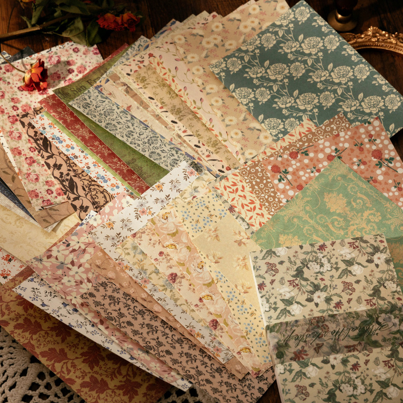 100 Sheets Vintage INS Floral  - Vintage Fashion Magazines incelemesi ve fiyatı