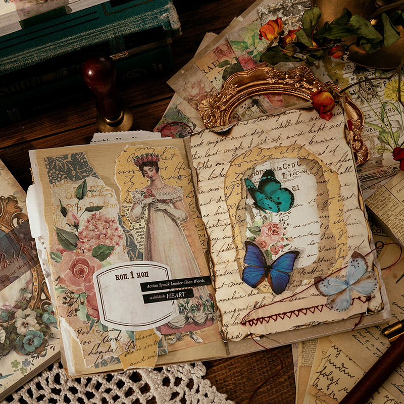 100 Sheets Vintage INS Floral  - Vintage Fashion Magazines incelemesi ve fiyatı