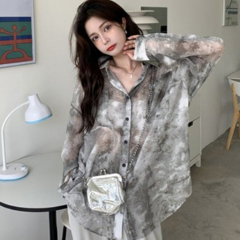 Tie Dye Shirts Women Loose Sun - Vintage Fashion Style Female incelemesi ve fiyatı
