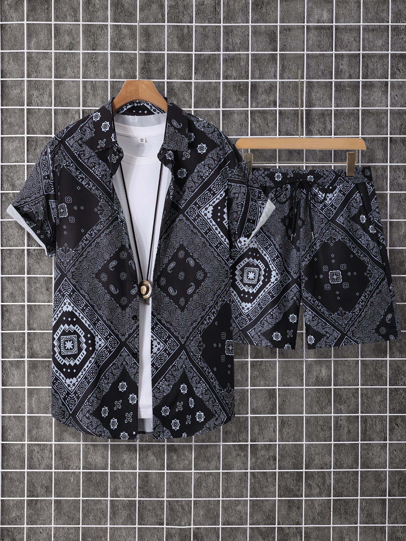 Men's Summer Floral Print Set  - Printed Floral Shirt incelemesi ve fiyatı