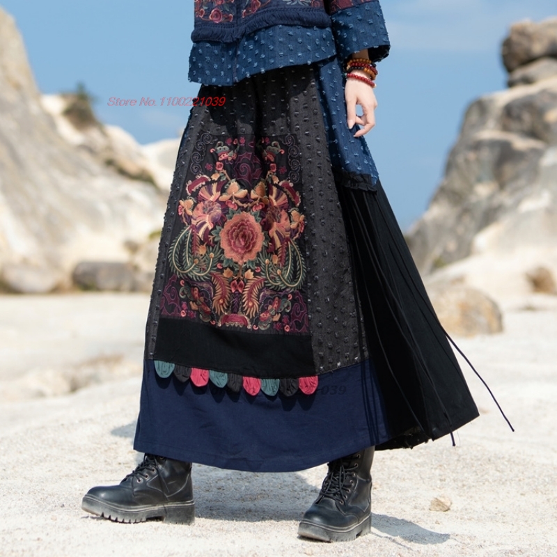 2026 traditional ethnic denim  - Denim Skirt Midi Vintage incelemesi ve fiyatı