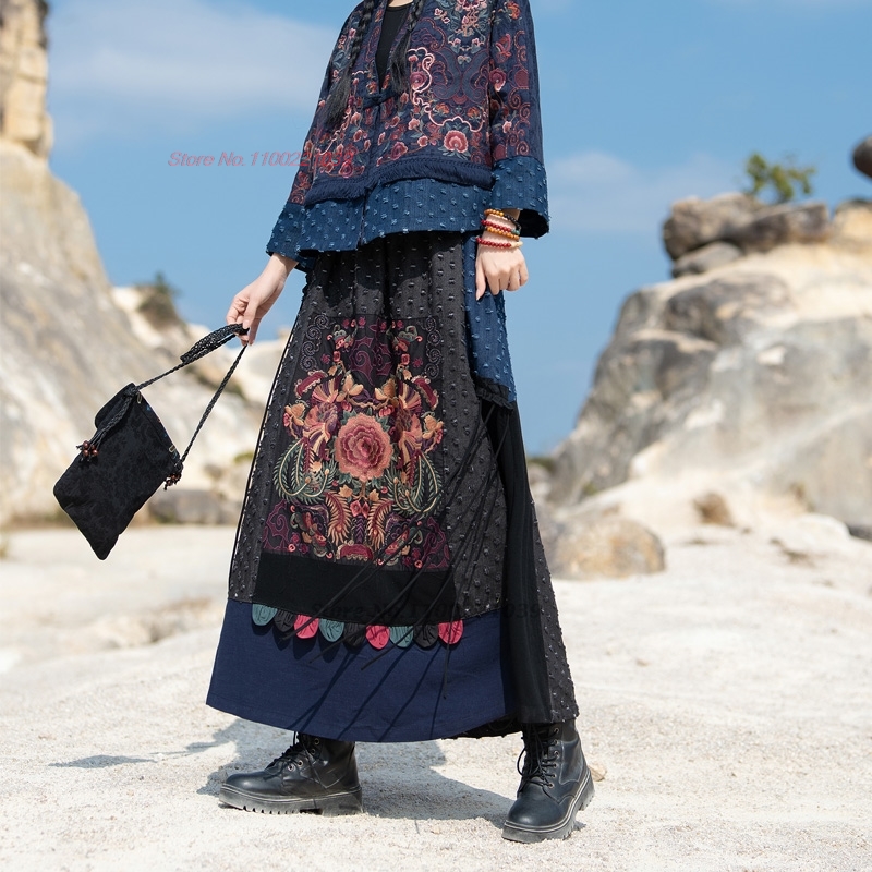 2026 traditional ethnic denim  - Denim Skirt Midi Vintage incelemesi ve fiyatı