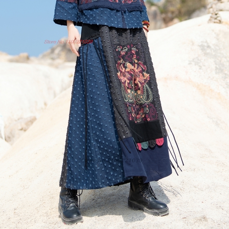 2026 traditional ethnic denim  - Denim Skirt Midi Vintage incelemesi ve fiyatı