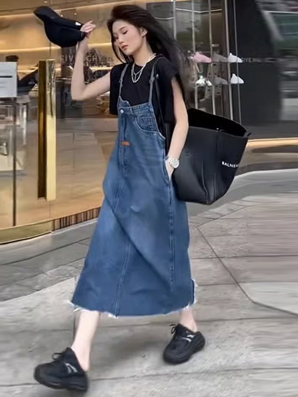 Vintage American Denim Overall - Denim Skirt Midi Vintage incelemesi ve fiyatı