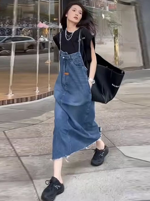 Vintage American Denim Overall - Denim Skirt Midi Vintage incelemesi ve fiyatı