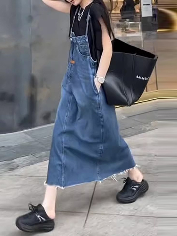 Vintage American Denim Overall - Denim Skirt Midi Vintage incelemesi ve fiyatı