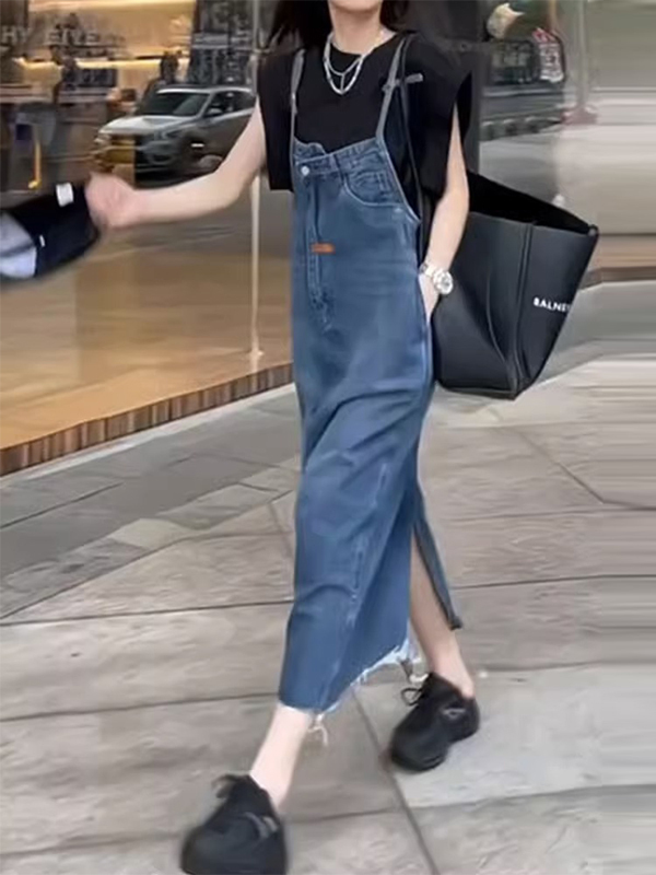 Vintage American Denim Overall - Denim Skirt Midi Vintage incelemesi ve fiyatı