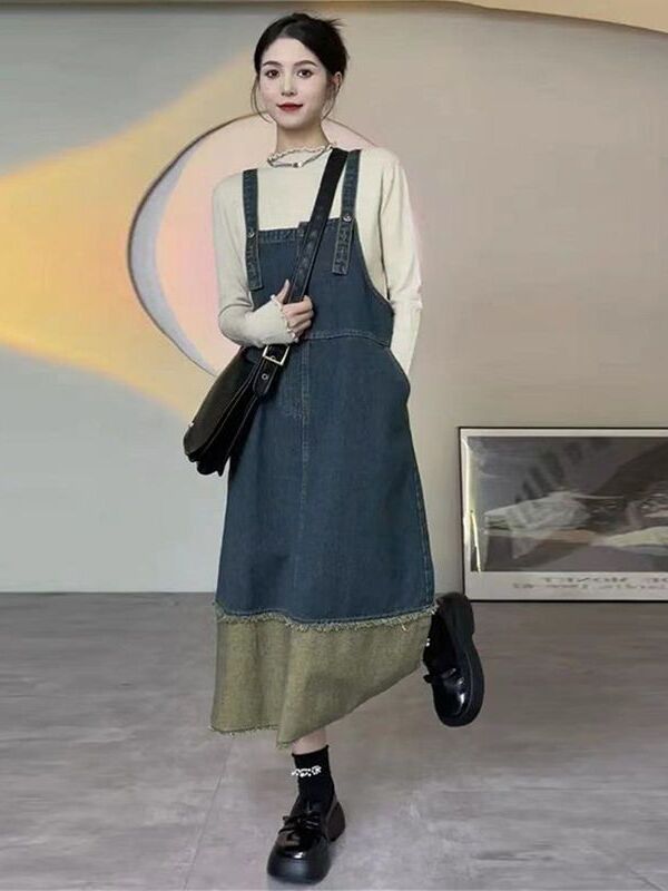 Vintage Denim Halter Dress Wom - Denim Skirt Midi Vintage incelemesi ve fiyatı