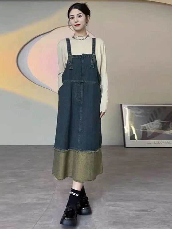 Vintage Denim Halter Dress Wom - Denim Skirt Midi Vintage incelemesi ve fiyatı