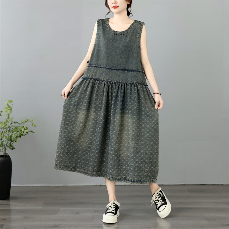 High-End plus Size Women's Dre - Denim Skirt Midi Vintage incelemesi ve fiyatı