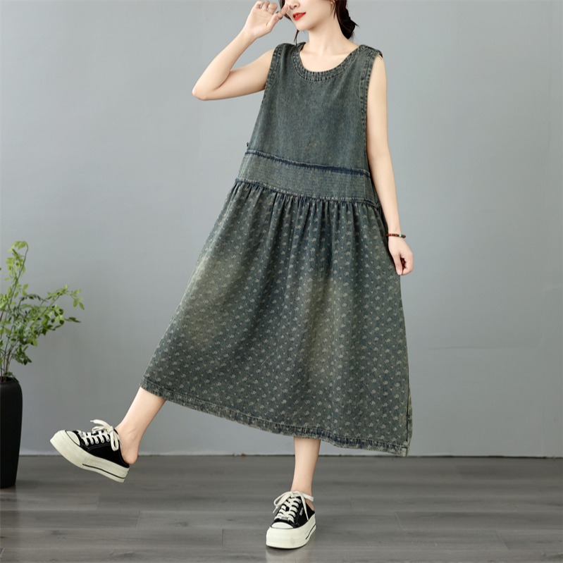High-End plus Size Women's Dre - Denim Skirt Midi Vintage incelemesi ve fiyatı