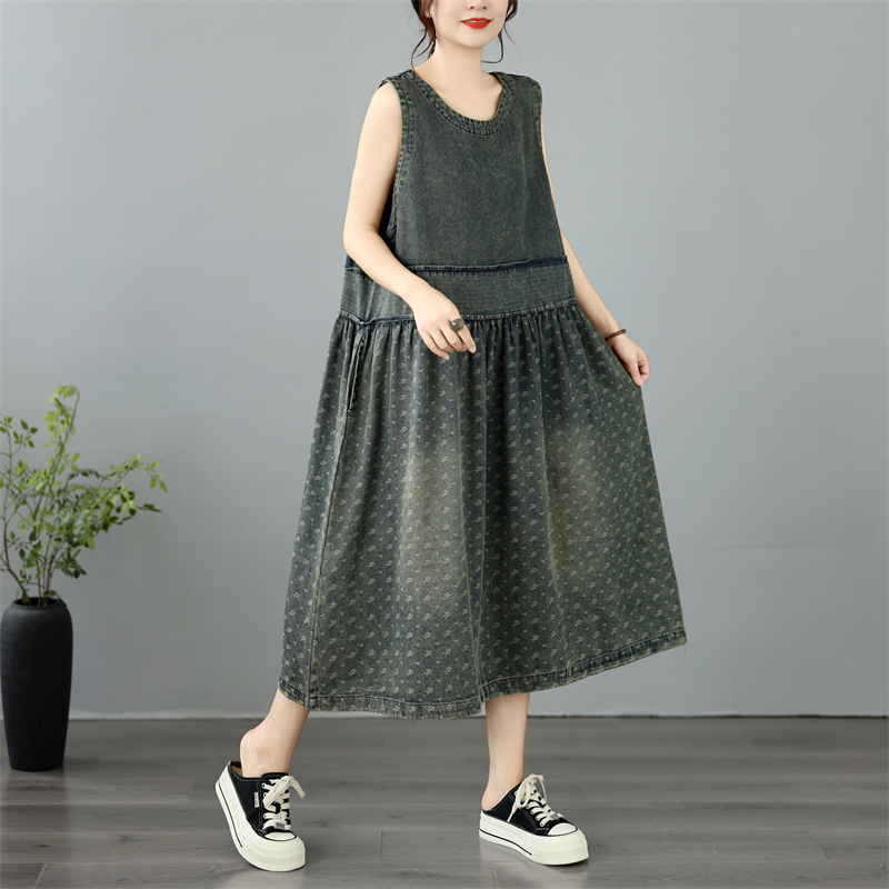 High-End plus Size Women's Dre - Denim Skirt Midi Vintage incelemesi ve fiyatı
