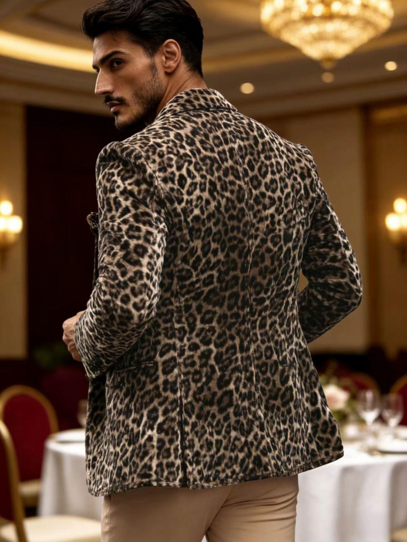 Men’s Leopard Print Velvet Bla - Velvet Blazer Vintage incelemesi ve fiyatı