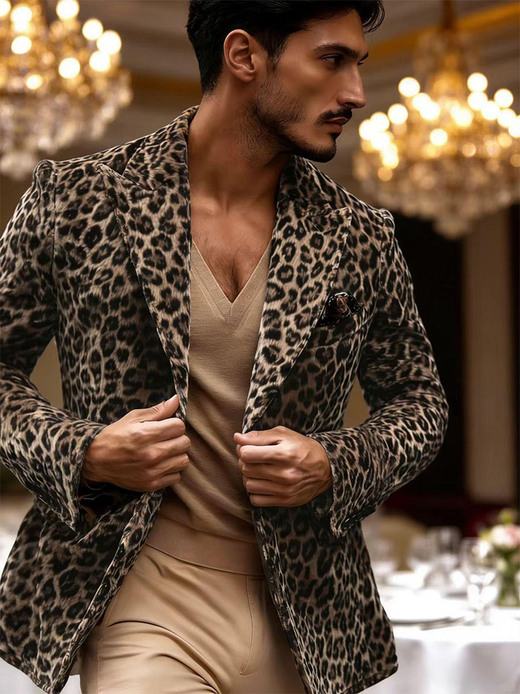 Men’s Leopard Print Velvet Bla - Velvet Blazer Vintage incelemesi ve fiyatı