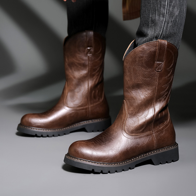Fashion Mens Cowboy Boots New  - Vintage Fashion Boots incelemesi ve fiyatı