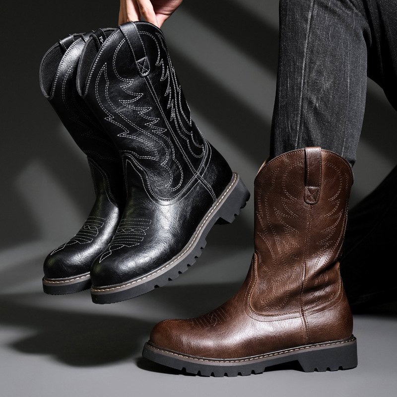 Fashion Mens Cowboy Boots New  - Vintage Fashion Boots incelemesi ve fiyatı