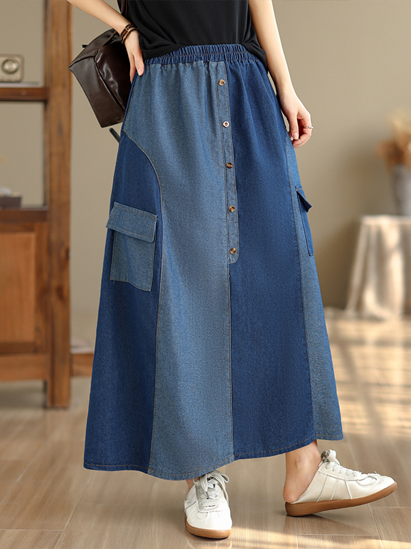 Loose Casual Denim Skirt Women - Denim Skirt Midi Vintage incelemesi ve fiyatı