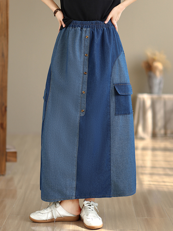 Loose Casual Denim Skirt Women - Denim Skirt Midi Vintage incelemesi ve fiyatı