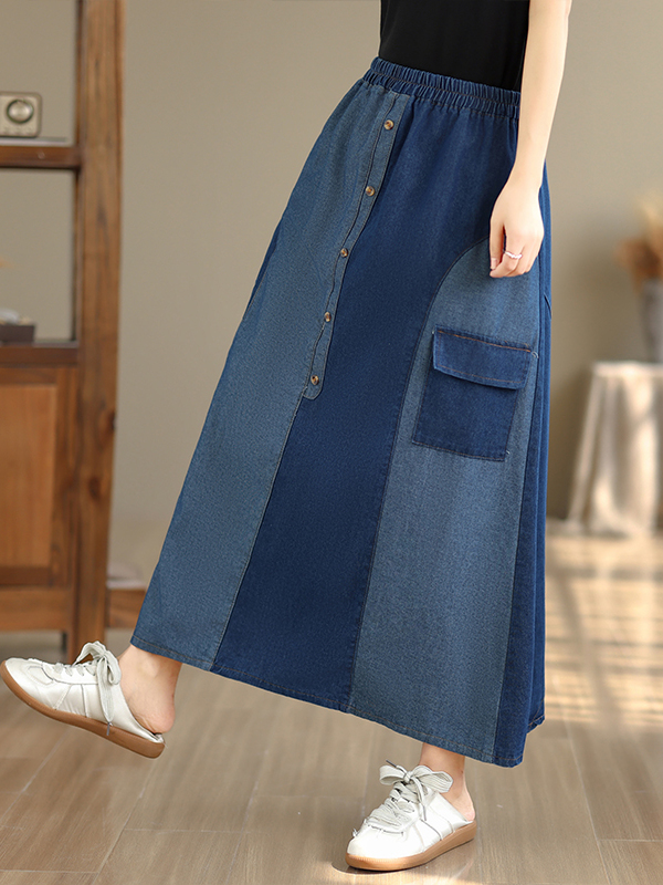 Loose Casual Denim Skirt Women - Denim Skirt Midi Vintage incelemesi ve fiyatı