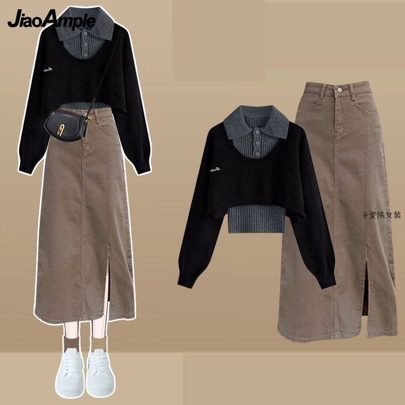 Women Spring Autumn New Vintag - Denim Skirt Midi Vintage incelemesi ve fiyatı