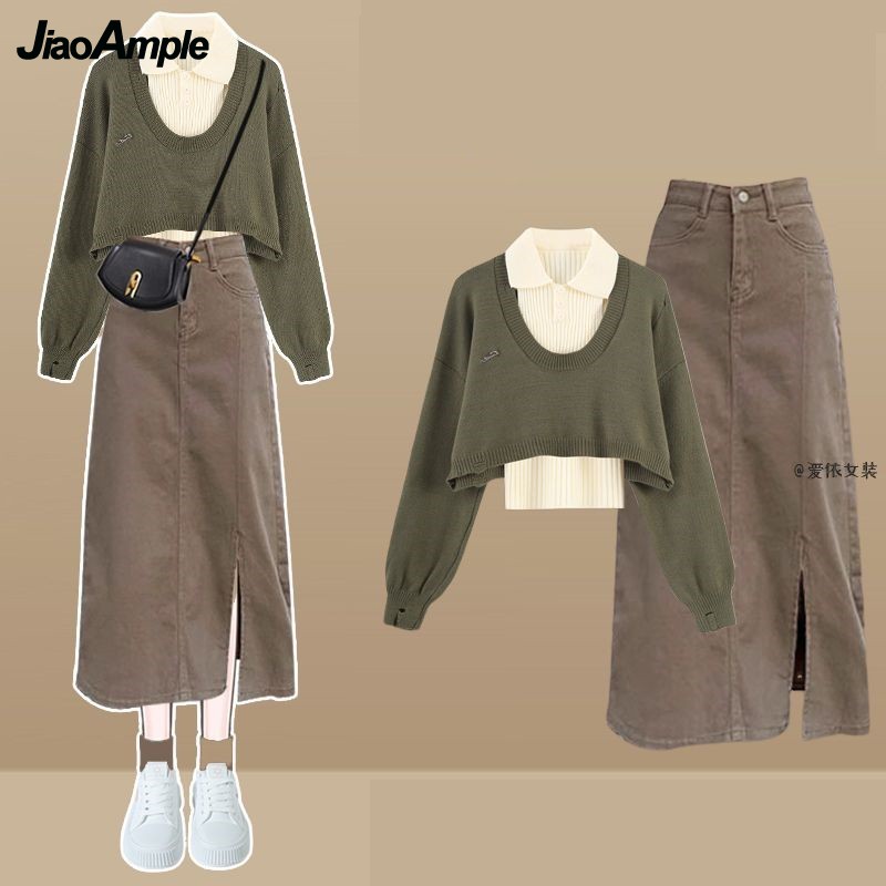 Women Spring Autumn New Vintag - Denim Skirt Midi Vintage incelemesi ve fiyatı