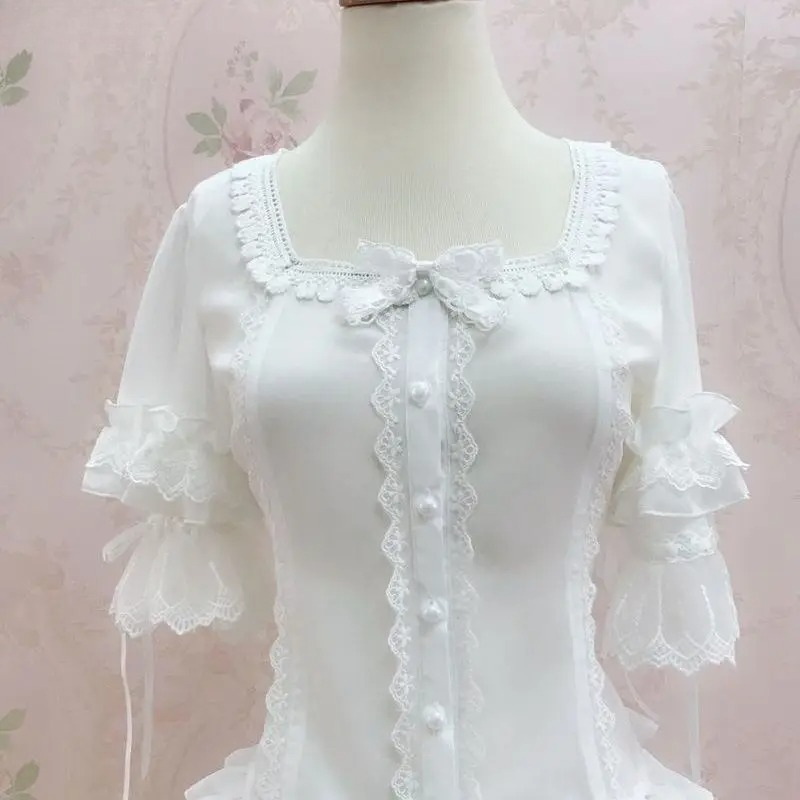 Vintage Y2K Lolita Style Blous - Vintage Fashion Style Female incelemesi ve fiyatı