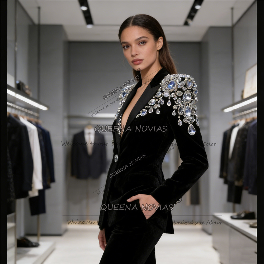 Exclusive Diamond Beaded Suits - Velvet Blazer Vintage incelemesi ve fiyatı