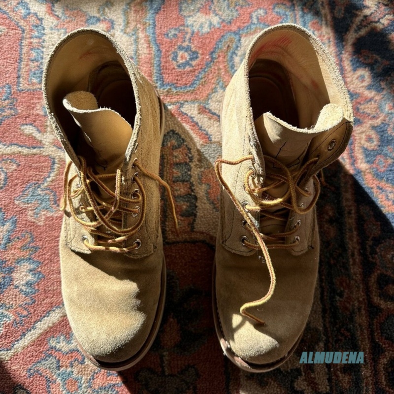 Beige Faux Suede Lace-Up Work  - Vintage Fashion Boots incelemesi ve fiyatı